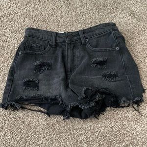 Black jean shorts